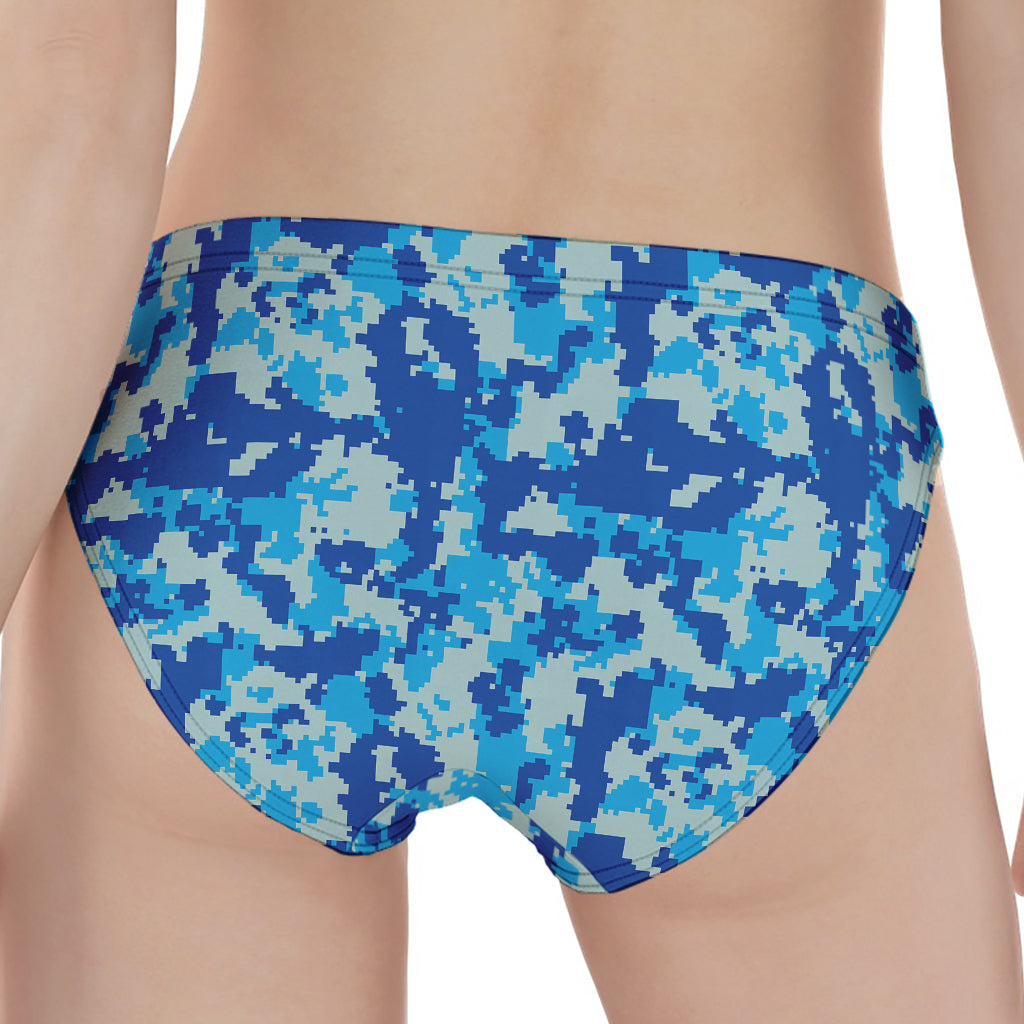 Blue Digital Camo Pattern Print Women's Panties