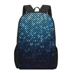 Blue Disco Lights Pattern Print 17 Inch Backpack
