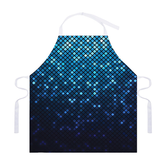 Blue Disco Lights Pattern Print Adjustable Apron