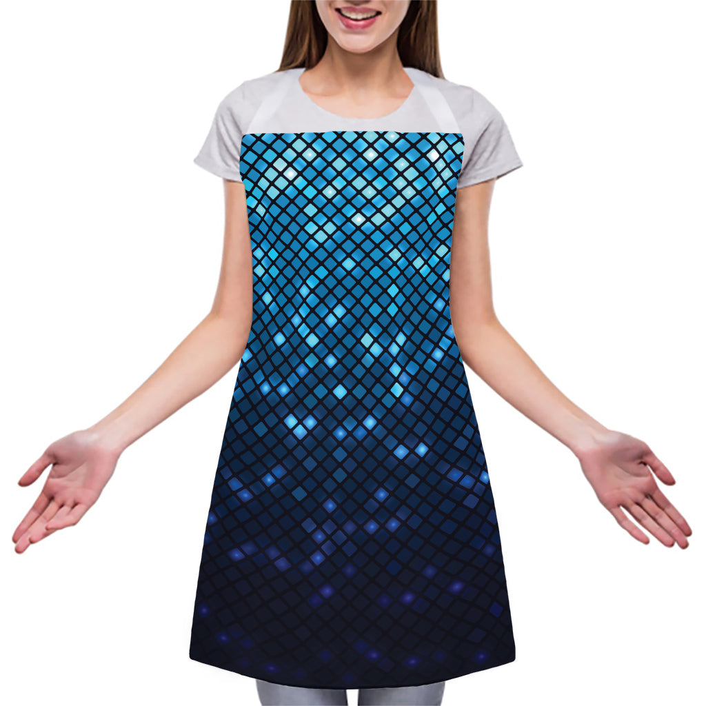 Blue Disco Lights Pattern Print Adjustable Apron
