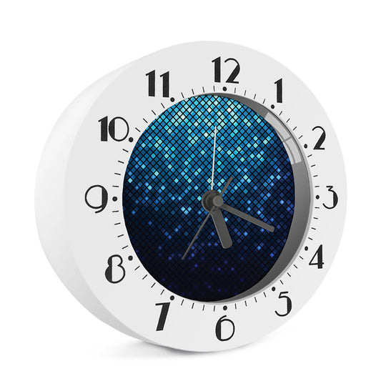 Blue Disco Lights Pattern Print Alarm Clock