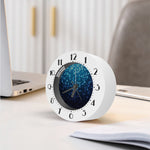 Blue Disco Lights Pattern Print Alarm Clock