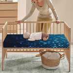 Blue Disco Lights Pattern Print Baby Crib Sheet