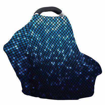 Blue Disco Lights Pattern Print Baby Seat Cover