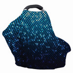 Blue Disco Lights Pattern Print Baby Seat Cover