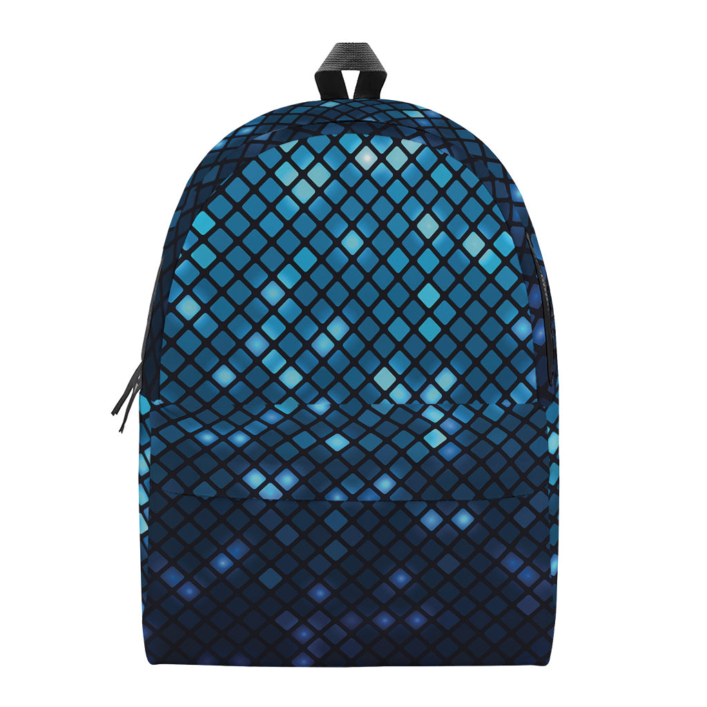 Blue Disco Lights Pattern Print Backpack