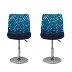 Blue Disco Lights Pattern Print Bar Stool Covers