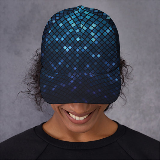 Blue Disco Lights Pattern Print Baseball Cap