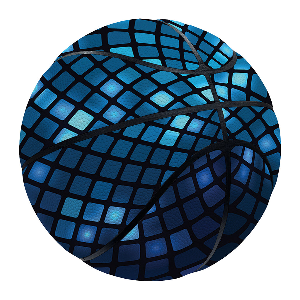Blue Disco Lights Pattern Print Basketball