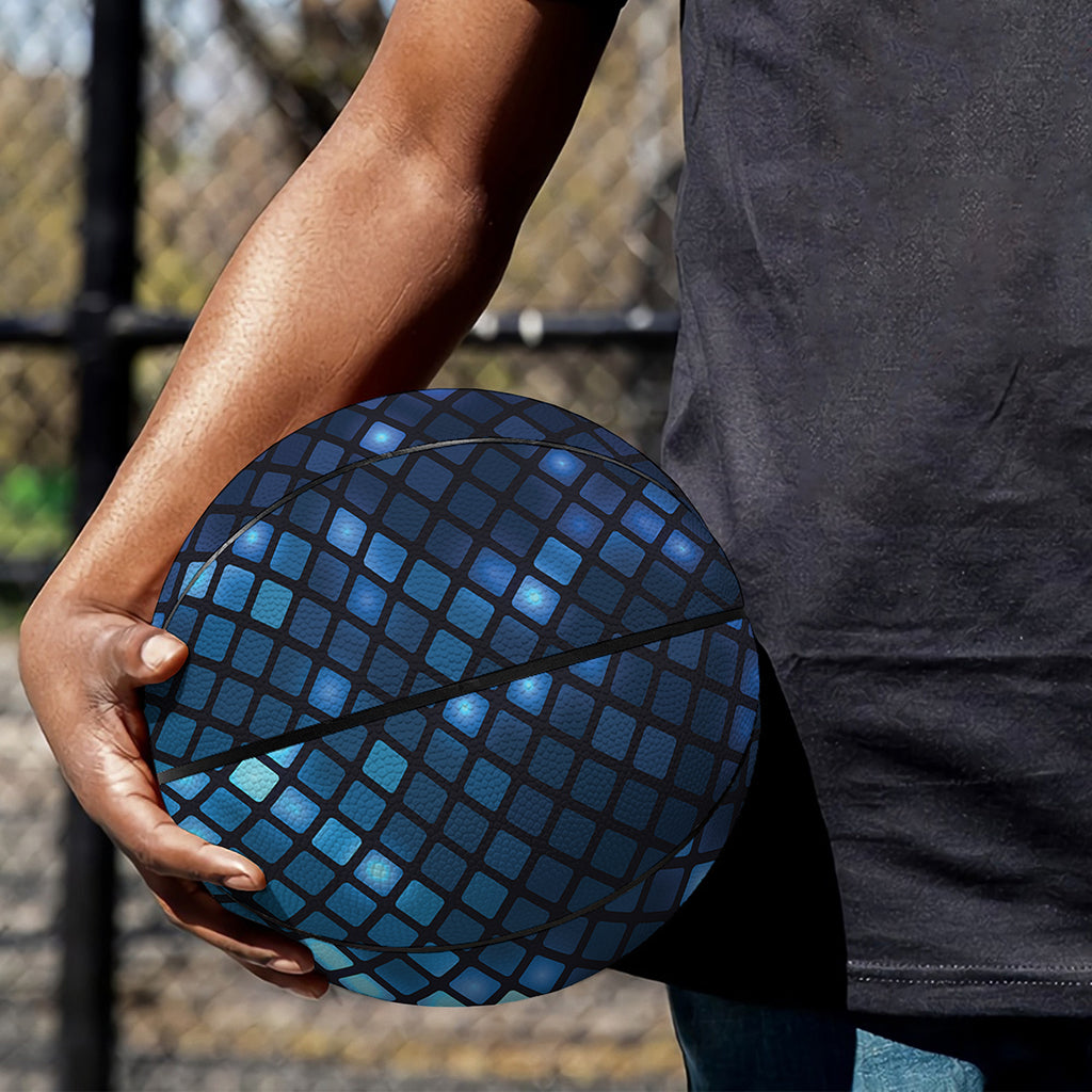 Blue Disco Lights Pattern Print Basketball