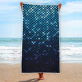 Blue Disco Lights Pattern Print Beach Towel