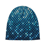 Blue Disco Lights Pattern Print Beanie