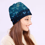 Blue Disco Lights Pattern Print Beanie