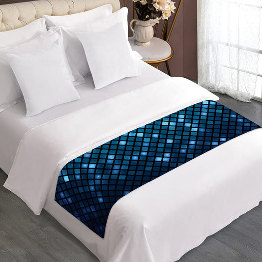 Blue Disco Lights Pattern Print Bed Runner
