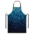 Blue Disco Lights Pattern Print Bib Apron With Pocket