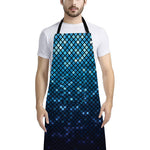 Blue Disco Lights Pattern Print Bib Apron With Pocket