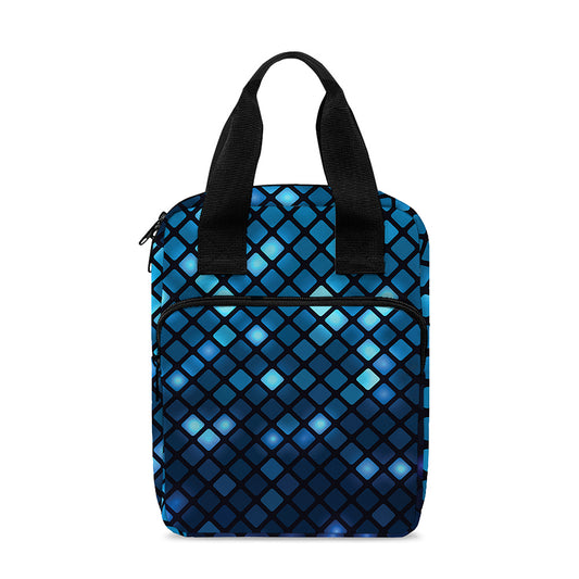 Blue Disco Lights Pattern Print Bible Tote Bag