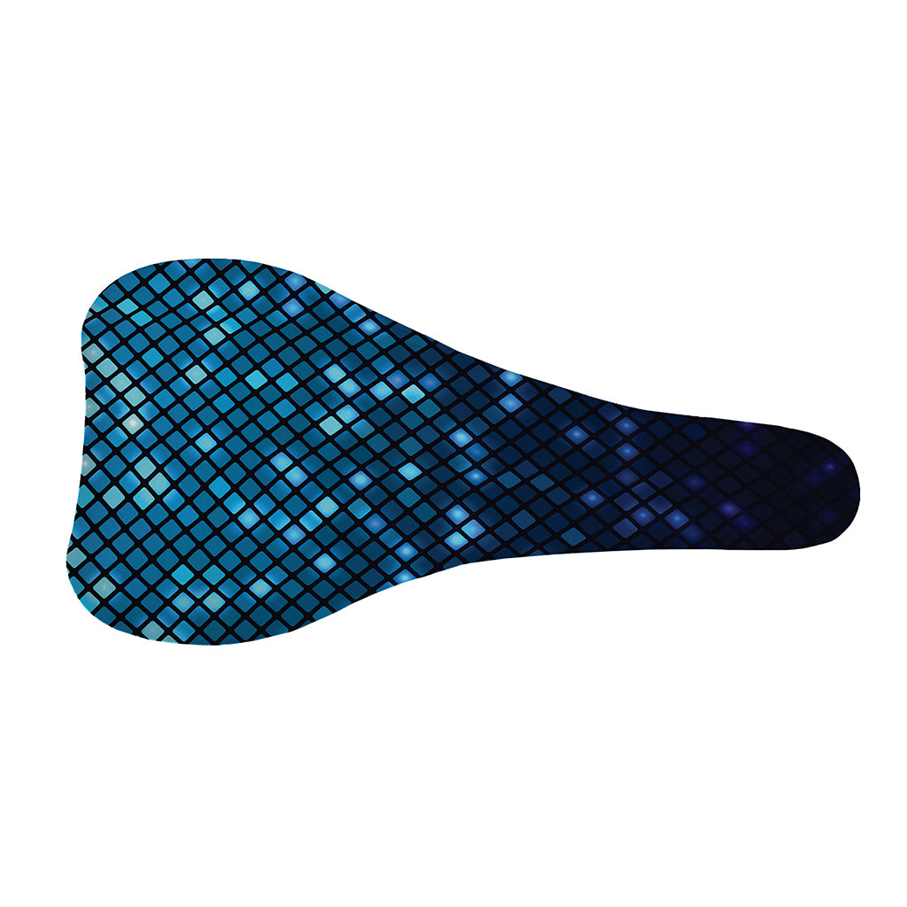 Blue Disco Lights Pattern Print Bicycle Seat Cover