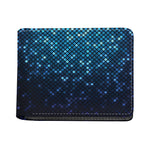 Blue Disco Lights Pattern Print Bifold Wallet