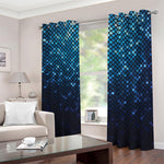 Blue Disco Lights Pattern Print Blackout Grommet Curtains