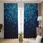 Blue Disco Lights Pattern Print Blackout Pencil Pleat Curtains