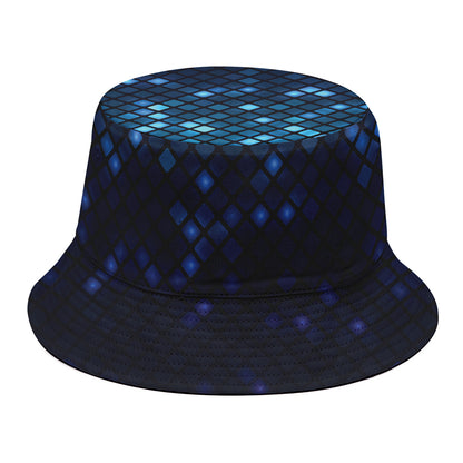 Blue Disco Lights Pattern Print Bucket Hat