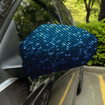 Blue Disco Lights Pattern Print Car Side Mirror Covers