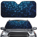 Blue Disco Lights Pattern Print Car Windshield Sun Shade