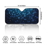 Blue Disco Lights Pattern Print Car Windshield Sun Shade