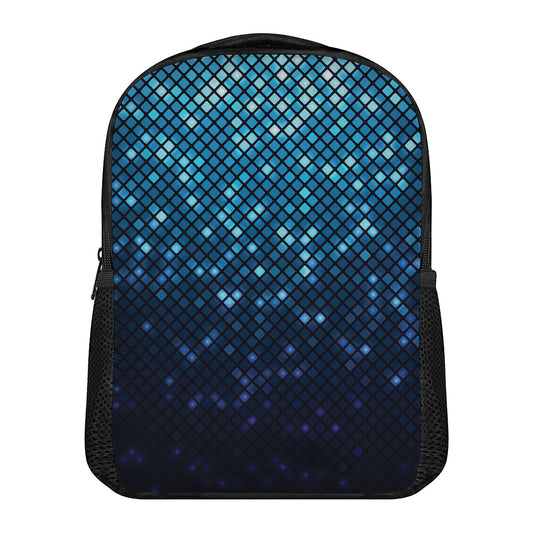 Blue Disco Lights Pattern Print Casual Backpack