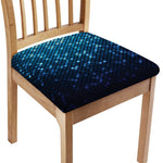 Blue Disco Lights Pattern Print Chair Cushion Cover