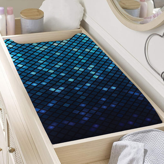 Blue Disco Lights Pattern Print Changing Pad Cover