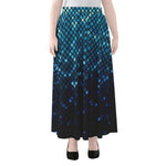 Blue Disco Lights Pattern Print Chiffon Maxi Skirt
