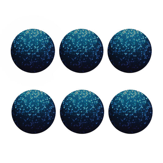 Blue Disco Lights Pattern Print Coaster Set