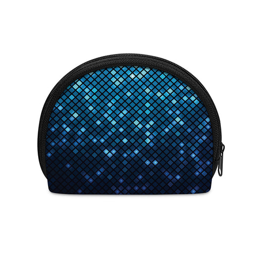 Blue Disco Lights Pattern Print Coin Purse