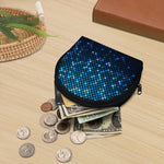 Blue Disco Lights Pattern Print Coin Purse