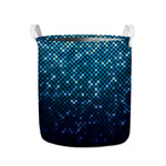 Blue Disco Lights Pattern Print Collapsible Laundry Basket