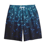 Blue Disco Lights Pattern Print Cotton Shorts
