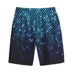 Blue Disco Lights Pattern Print Cotton Shorts