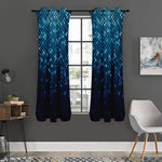 Blue Disco Lights Pattern Print Curtain