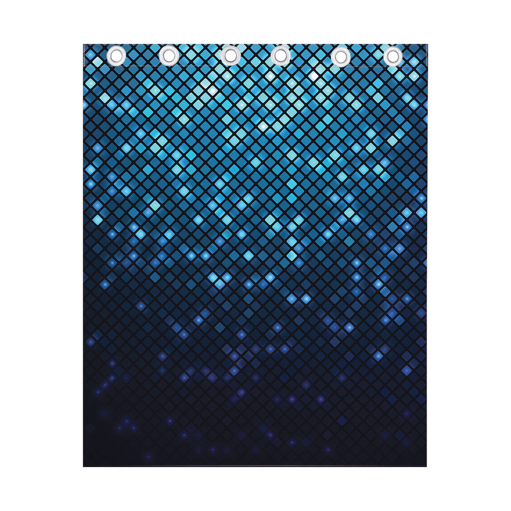 Blue Disco Lights Pattern Print Curtain