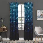 Blue Disco Lights Pattern Print Curtain