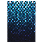 Blue Disco Lights Pattern Print Curtain