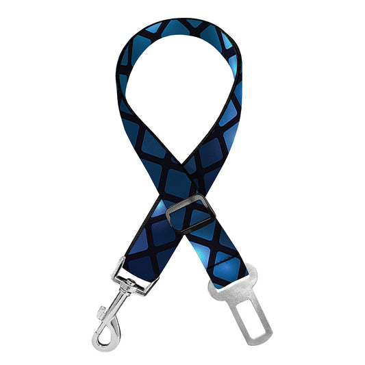 Blue Disco Lights Pattern Print Dog Seat Belt