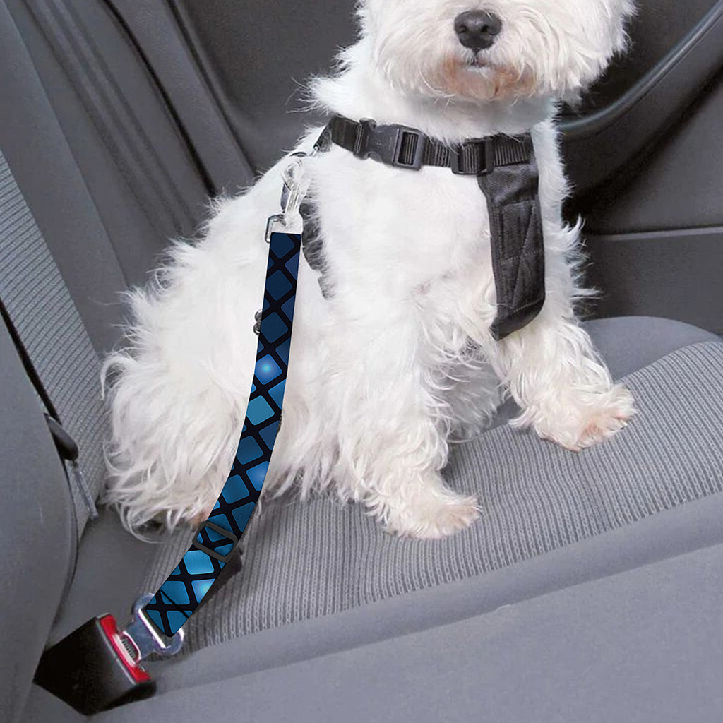 Blue Disco Lights Pattern Print Dog Seat Belt