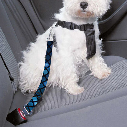 Blue Disco Lights Pattern Print Dog Seat Belt