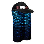 Blue Disco Lights Pattern Print Double Neoprene Wine Tote
