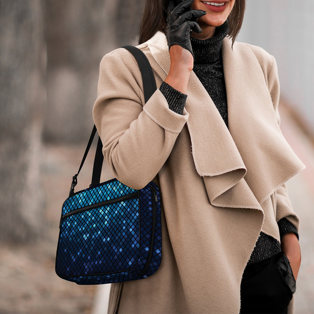 Blue Disco Lights Pattern Print Double Strap Bible Bag
