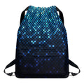 Blue Disco Lights Pattern Print Drawstring Backpack