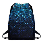 Blue Disco Lights Pattern Print Drawstring Backpack
